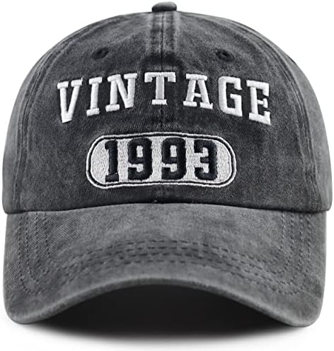 בציר 1993 בייסבול כובע לגברים נשים, מצחיק מתכוונן כותנה רקום 30 יום הולדת בייסבול כובע