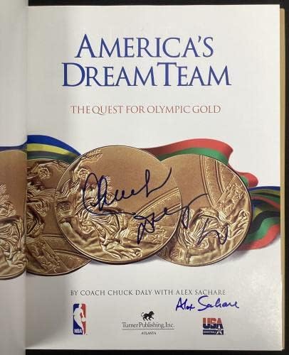 צ'אק דאלי חתום ספר אמריקה קבוצת חלומות כדורסל כדורסל בפיסטונים חתימה HOF JSA - NBA חתימה חתימה שונות של פריטים שונים