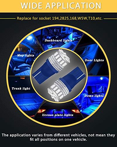 Qoope 194 T10 נורות LED כחול סופר בהיר, 168 W5W 2825 נורת LED 3014 18SMD 12V-24V DC נורות LED החלפה למשאיות