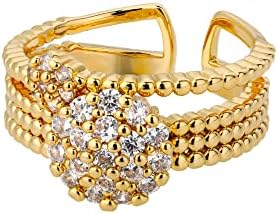 ויאלמה זירקון מעגל פתוח טבעות לנשים קריסטל זהב אצבע קסם מתכוונן טבעת חתונה ולנטיין תכשיטים-89921