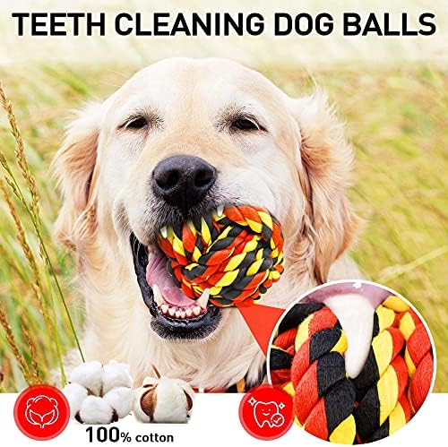 Sharlovy XL Dog Chew צעצועים לעיסות אגרסיביות, צעצועי כלבים קשוחים לעיסות אגרסיביות גזע גדול, 5 קשרים צעצועי
