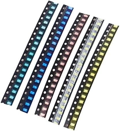 100 יחידות נורות LED SMD ערכה מגוונת 1206 אורות מגוונים דיודה SMD LED דיודו ערכת אדום אדום אדום לבן כחול צהוב נורה כל 40 יחידות