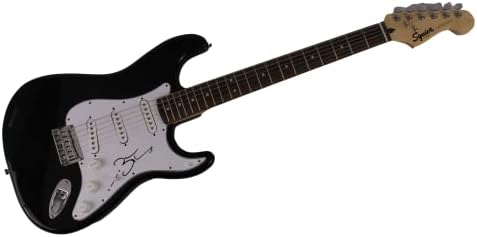 פרחי ברנדון חתמו על חתימה בגודל מלא פנדר שחור סטרטוקסטר גיטרה חשמלית עם אימות ג'יימס ספנס JSA - הרוצחים, הוט המהומה, העיירה
