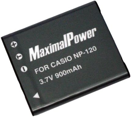 סוללות Li-Ion של החלפת כוח מקסימלית עבור Casio NP-120 NP-120DBA סוללות מצלמה-מפענח לחלוטין 3.7V 900mAh סוללה