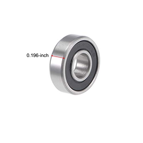UXCell R4-2RS מיסבי כדור חריץ עמוק 1/4 x 5/8 x 0.196 אטום כפול אטום פלדה P6 10 pcs