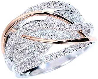 אופנה כפולה זירקון טבעת תכשיטים יום הולדת הצעה מתנה למסיבת אירוס
