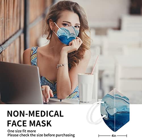 מסכת פנים של קנ95 50 חבילות - מסכת בטיחות עטופה בנפרד ססגוניות לנשימה חד פעמית קנ95 מסיכת פנים עם קליפ גשר האף,