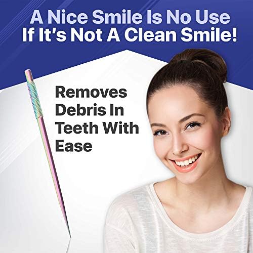 3 אריזים קיסמי שיניים מתכתיים צבעוניים - קיסמי שיניים לשימוש חוזר לנירוסטה עם אחיזה בכירה - בחירות שיניים מתכת