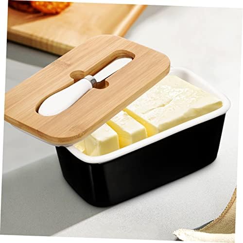 Bestonzon 1 קופסא חמאה כלים ביתיים כלים קרמיקה מנות מיכל עם חמאת מכסה פריך קרמיקה קופסא חמאה גבינה צלחת קרמיקה קרמיקה