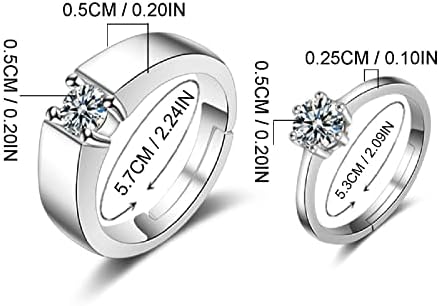 טבעת נישואין לנשים טבעות זוגיות מתכווננות טבעות זירקוניה מצופה מכסף טבעות אירוסין