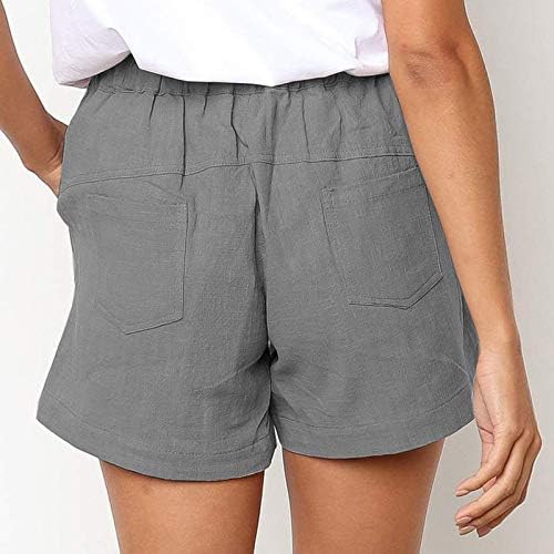 2023 מכנסי קיץ של נשים קצרות מזדמנים מותניים גבוהים רופפים כושר מכנסי כושר מכנסיים קצרים דפוס פס פס קלים חוף חוף
