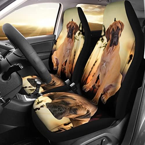 כרית בול מסטיף כלב הדפסת רכב מושב מכסה כושר אוניברסלי רכב מושב מכסה-בול מסטיף כלב הדפסת רכב מושב מכסה