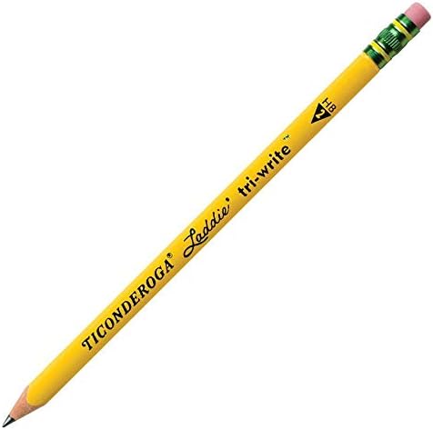עפרונות Ticonderoga® Tri-Write, עם מחקים, 2 עופרת, צהוב, חבילה של 36