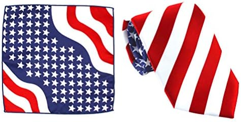 ABAODAM 2 PCS בכוכב סט 1 וריכשת פס ומגבת כיס, יום עצמאות אמריקני קושרים קרכיאפ הדפסת אופנה אבזרי צילום ליום הלאומי