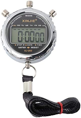 טיימר Stopwatch מתכת של Ultechnovo, שעון עצור דיגיטלי עם תצוגה גדולה במיוחד וכפתורים אטום למים מתכת כף יד כרונוגרף
