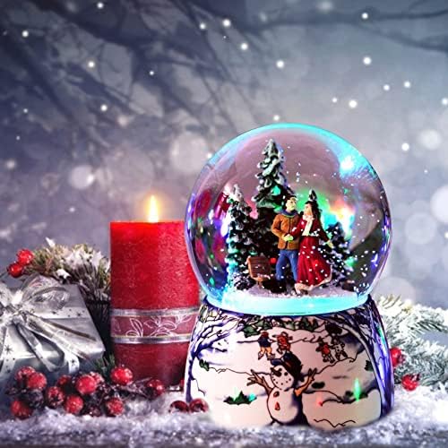 Bzgknul קופסת מוסיקה לחג המולד מתנה גלובוס שלג בדולל בול קופסא מוזיקה לחג קרמיקה שרף שרף מתנה מתנה ליום האהבה