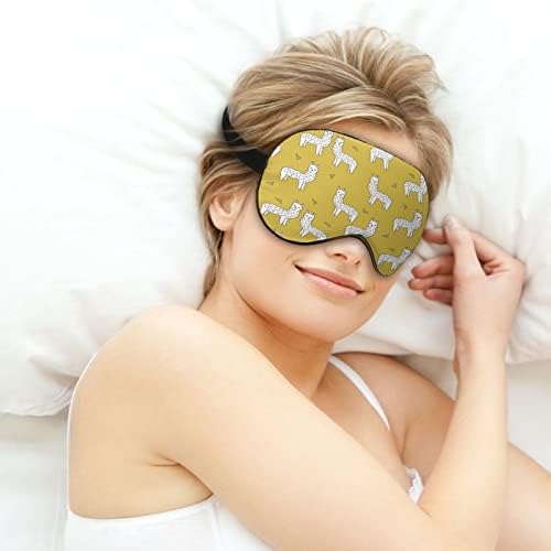 חרדל אלפקה מאת אנדראה לורן מסכת שינה עם רצועה מתכווננת כיסוי עין רך כיסוי עיניים לטיול להירגע