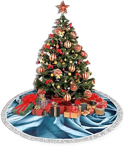 חצאית עץ חג המולד של ורד כחול, מחצלת חצאית עץ חג המולד עם ציצית לעיצוב מסיבת חתונה לחג 48