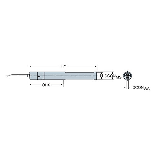סנדוויק קורומנט סי-אקס-איי-25-07-אקס פלדה גלילית עם מתאם שטוח לקורוטורן אקס, ציפוי פלדה חתוך ניטרלי חיתוך זווית