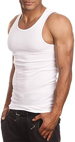 חולצות גברים 3 מארז גופייה, גדול, לבן