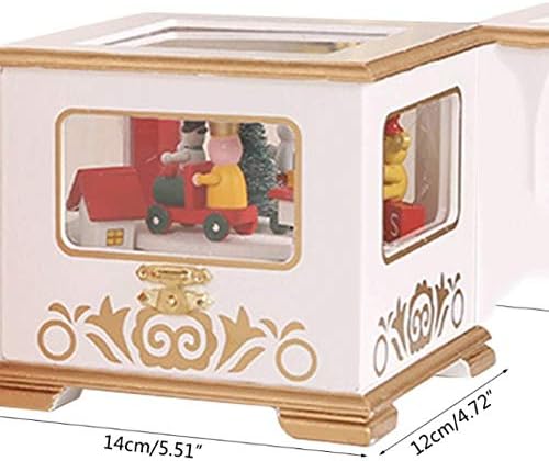 לקיבו לבן, רכבת אדומה, צורת רכבת אדומה לחג המולד מעץ קופסאות אחסון קופסאות קופסאות שולחן קישוט בית יום הולדת חתונה