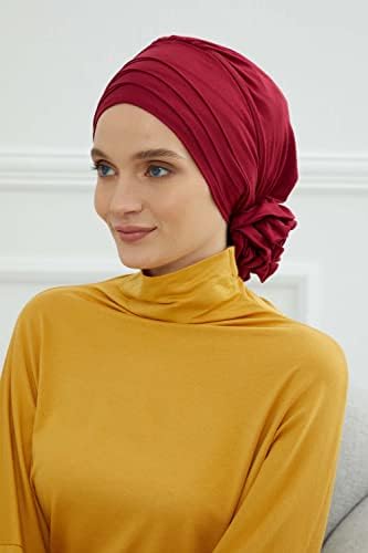עיישה של עיצוב מיידי טורבן ראש לעטוף עם לרוחב סגנון, קשור מסורק כותנה צעיף חיג ' אב לנשים