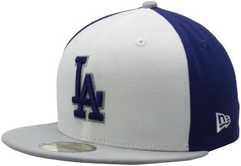MLB לוס אנג'לס דודג'רס לבן קדמי לבן כובע מצויד 59FIFTY