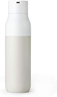 בקבוק LARQ-ניקוי עצמי ומבודד בקבוק מים מפלדת אל חלד עם עיצוב עטור פרסים וחיטוי מים UV, 17oz, גרניט לבן