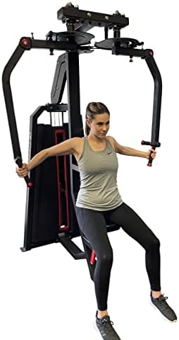 SB Fitness PEC מסחרי זבוב/משולבת אחורית עם ערימת משקל של 200 קילוגרמים, טון ופיתוח חזה, כתפיים, גב, שחור