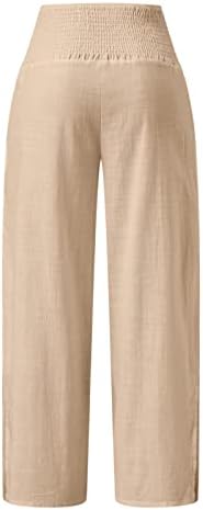 מכנסי Iaqnaocc לנשים, מכנסי טרקלין פלאצו רגל רחבים מזדמנים עם מכנסי טרקלין פלאצו