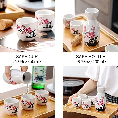 5 יחידות למען סט מסורתי יפן למען כוס סט יד צבוע עיצוב פורצלן חרס קרמיקה כוסות מלאכות יין משקפיים