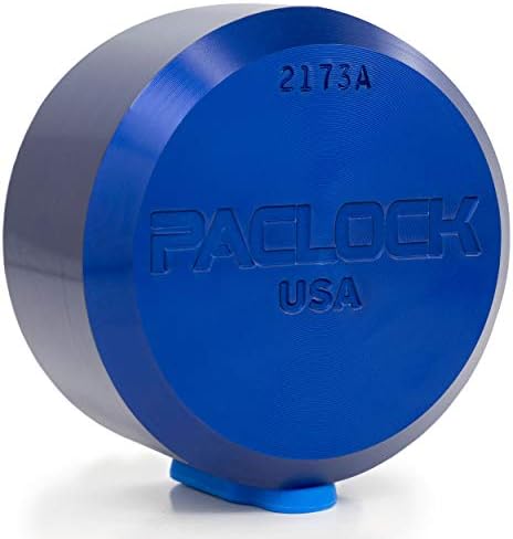 המנעול של סדרת 2173A של Paclock, קנה תואם American Act, גב שטוח עם חורים מפוזרים מנעול, אלומיניום כחול אנודיני,