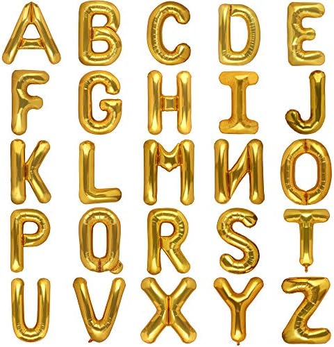 40 אינץ ענק זהב מכתב בלוני מסיבת יום הולדת קישוטי מיילר רדיד גדול האלפבית הליום בלון