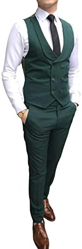 חליפות Gatmstz לגברים, חליפות חליפות 3 חלקים מתאימות כושר רגיל של ג'קט סולידי מכנסיים מפעילים