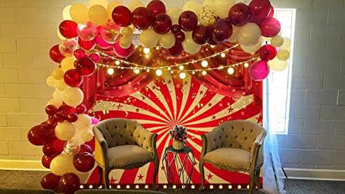 אדום קרנבל רקע קרקס נושא צילום רקע 7 * 5 רגל זהב גליטר אדום וילון תינוק מקלחת מסיבת יום הולדת קישוט תמונה ירי אבזרי