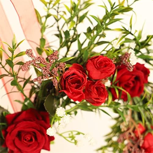 ZHAOOLEI פרחי ורד מלאכותי זר פרח זר זרי דלת קיר קיר חתונה לקישוט בית