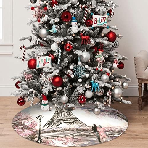חצאית עץ חג המולד 48 - מגדל סגנון פריז חג המולד מחצלת עץ לחג המולד קישוטים למסיבות השנה החדשה