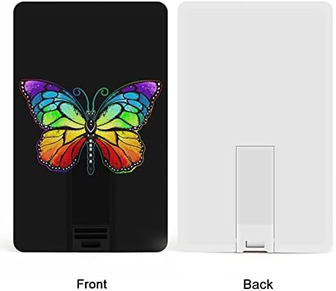 כרטיס אשראי פרפר צבעוני צבעוני USB פלאש מזיכרון מותאם אישית מקל אחסון מפתח כונן 64 גרם