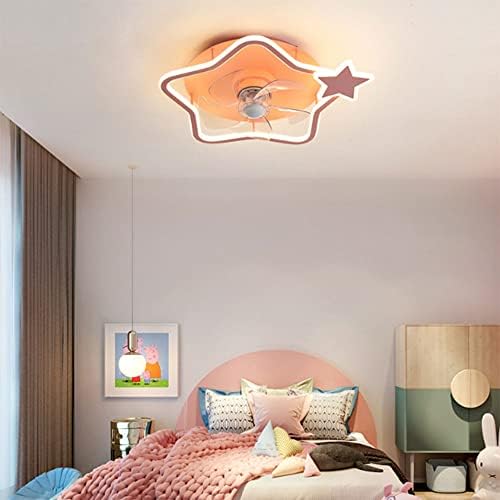 מאוורר תקרת LED מודרנית עם אורות לילדים לילדות אור תקרת תקרה עם מאווררים משתלת שלט רחוק תינוקות חדר שינה חדר שינה