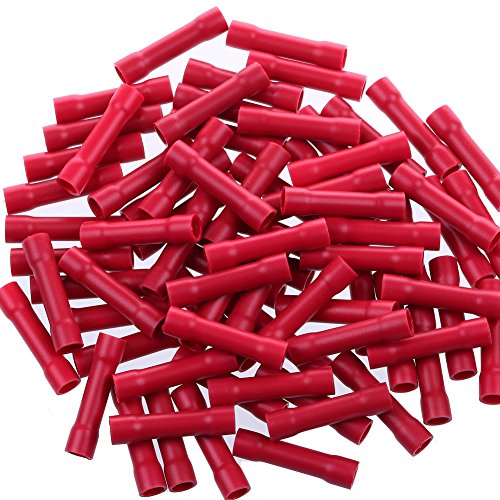 מחברים באט אדום איירי מלחץ 100 יחידות 22-16 אוג באט מחבר מחברים אחוי התחת חוט מבודד באופן מלא, 22-16 מד