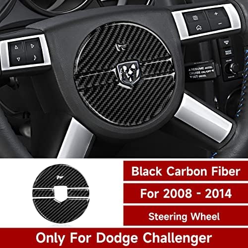 מדבקות כיסוי גלגל ההגה של Brmyl עבור Dodge Challenger 2014 2013 2012 2010 2010 2009 2008 אביזרים מדבקה סיבי פחמן