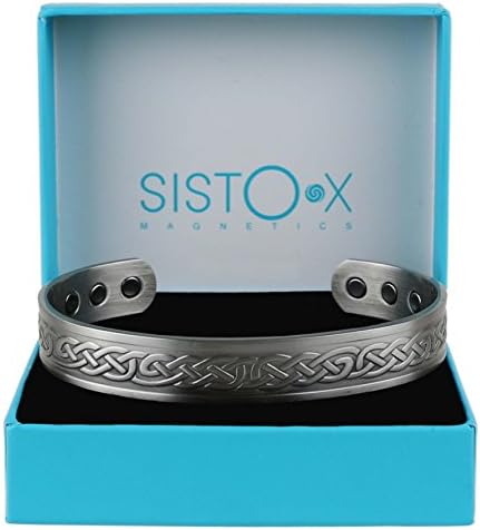 Sisto-X Chunky Copper צמיד מגנטי/צמיד קלטת קלטת עיצוב גימור בדיל על ידי Sisto-X® 6 מגנטים Health NDFEB XL