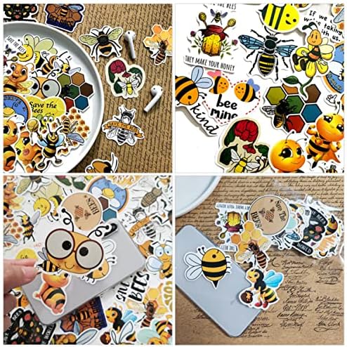 Mobestech Kids מזוודות מחשב נייד מדבקות 100 יח 'מדבקות דבורים לילדים מדבקות דבורים לדבורות קיר מדבקות מדבקות קיר דבש