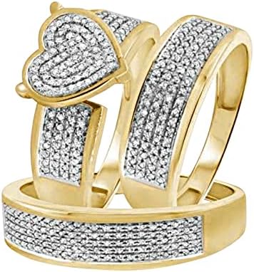 2023 נשים חדשות נוצצות יהלום מלא יהלום כפול סט טבעת טבעת הבטחה סט טבעת זירקוניה טבעת טבעת טבעת שני חתיכות סט טבעות