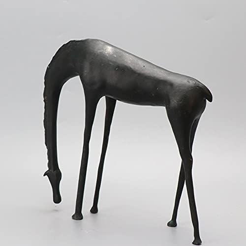 Dlvkhkl יצירתי ג'ירפה נורדית פסל פסל מתכת עיצוב שולחן כתיבה מתכת