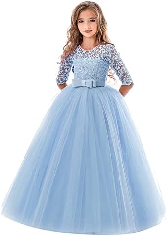 נסיכת כדור מסיבה רשמית נסיכה לילדים שמלות שמלת טול תחרות בגדי פרחים לחתונה לילד בן 7