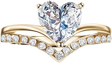 2023 טבעת מעורבות חדשה נסיכה בהתאמה אישית של נשים בצורת לב זירקון טבעות אגודל טבעות אגודל
