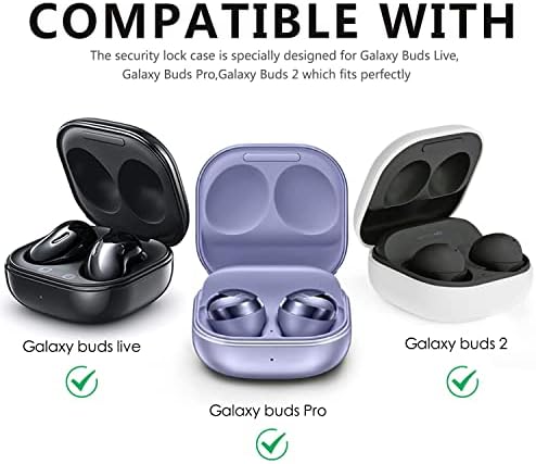 כיסוי מארז סיבי פחמן עבור סמסונג גלקסי Buds2 Pro Case/Galaxy Buds Pro Case/Galaxy Buds Live Case/Galaxy Buds 2 Case עם מחזיק