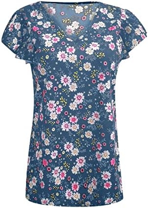 חולצות חרוזים לנשים נשים אופנה לפרוע ללא שרוולים צווארון חולצות פרח מודפס חיצוני מזדמן 3 יולדות