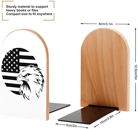 אמריקאי ארהב דגל נשר מודפס ספר סוף עץ תומכי ספרים 1 זוג עבור מדפים כבד ספר סטנד 5 איקס 3 אינץ
